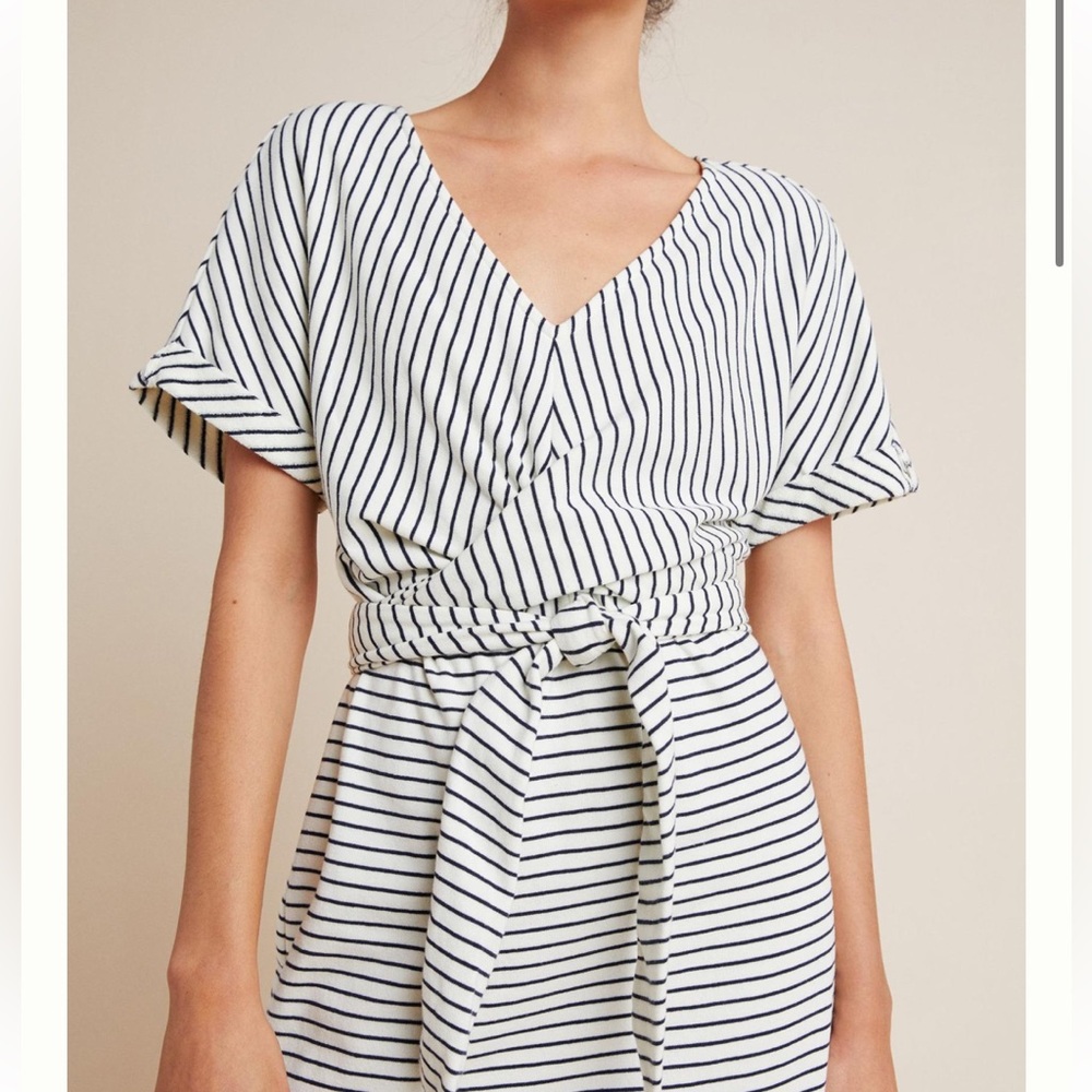 Anthropologie Black and White Ruffled Midi Sundress